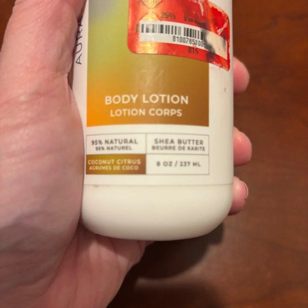 Aura Coconut Citrus 8oz Body Lotion 2 New Bottles